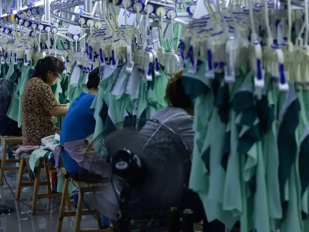Sewing line in our factory