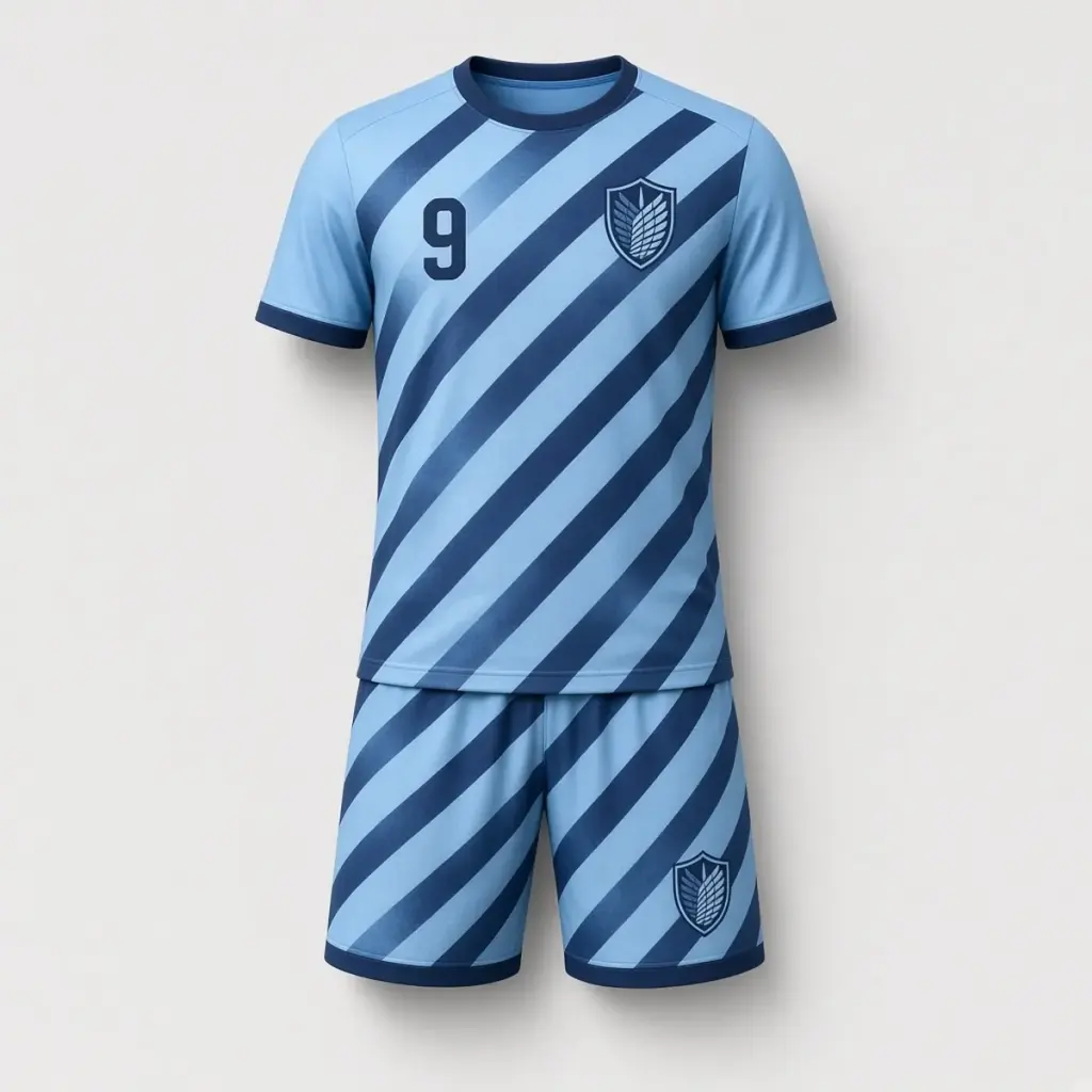 Custom sublimated football kit — jersey and shorts