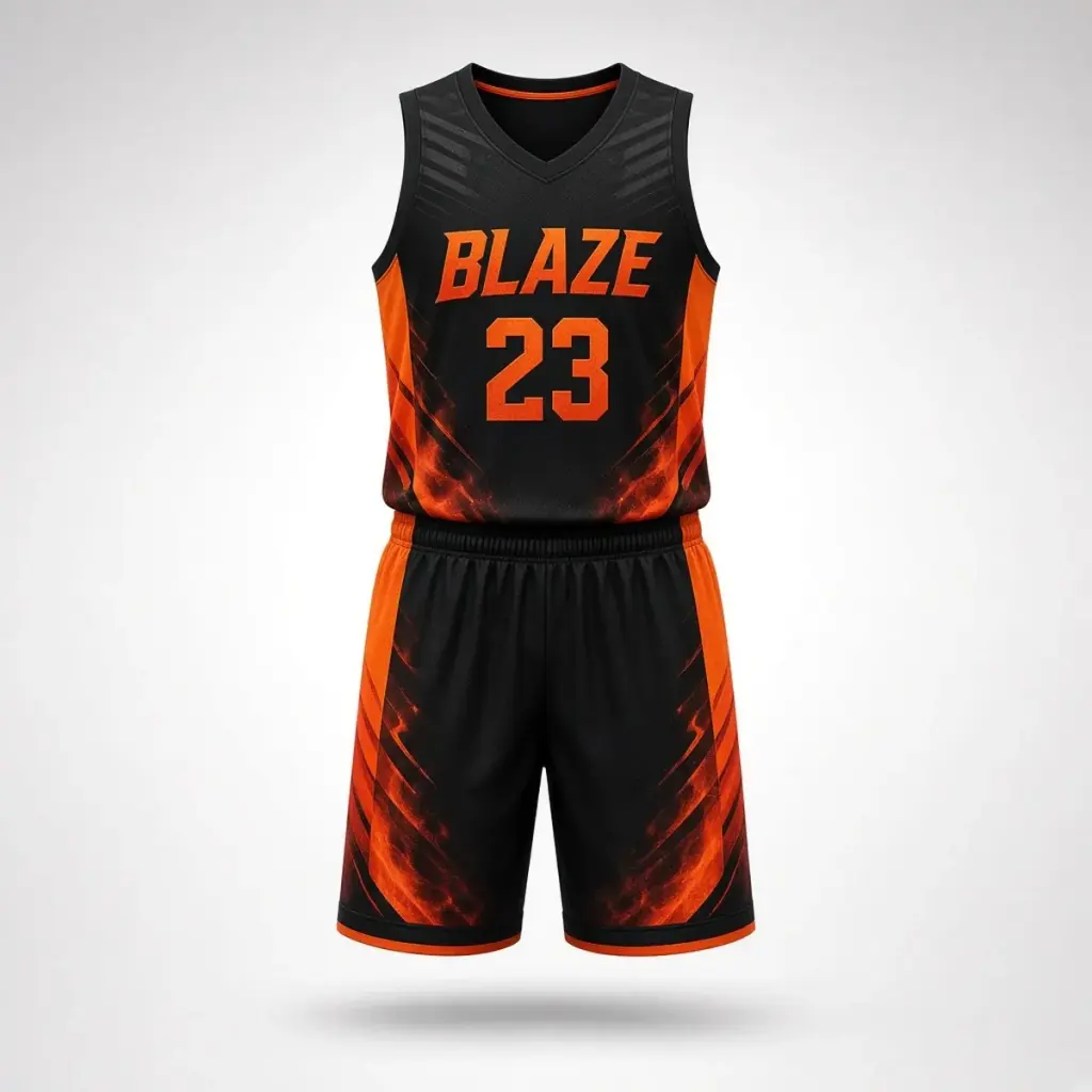 Custom basketball uniform — singlet and shorts
